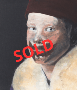 Not Guilty, oil on canvas painting, 2018, SOLD, by Axel van Ickx